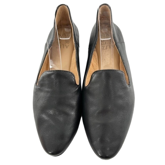 Naturalizer womens Lorna flats size 6.5 36.5 black leather pointy toe loafers - Picture 2 of 13